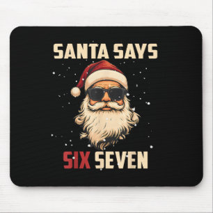 Lustiger Weihnachtsmann sagt sechs sieben Weihnach Mousepad