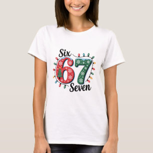 Lustiger Weihnachtsmann sagt sechs sieben Weihnach T-Shirt