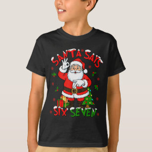 Lustiger Weihnachtsmann sagt sechs sieben Weihnach T-Shirt