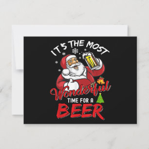 Lustiger Weihnachtsmann Santa Claus trinkt Bier Wu Feiertagskarte