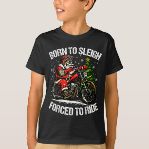 Lustiger Weihnachtsmann Santa fährt Motorrad Fahrr T-Shirt