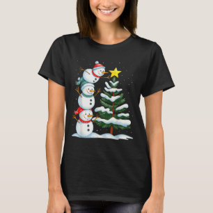 Lustiger Weihnachtsmann-Schneemann-Baumspitze-Feie T-Shirt