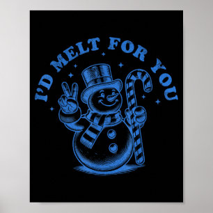 Lustiger Weihnachtsmann-Schneemann, für den ich sc Poster