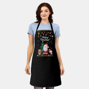 Lustiger Weihnachtsmann, Schneemann, Rentiere Froh Schürze
