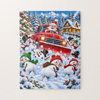 Lustiger Weihnachtsmann Schneepflug und kackende S Puzzle