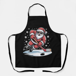 Lustiger Weihnachtsmann spielt Eishockey Xmas Schürze