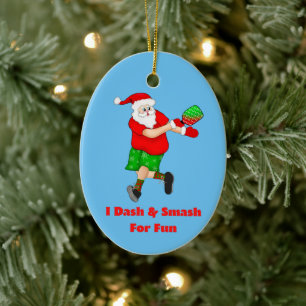 Lustiger Weihnachtsmann spielt Pickleball, ich stü Keramik Ornament