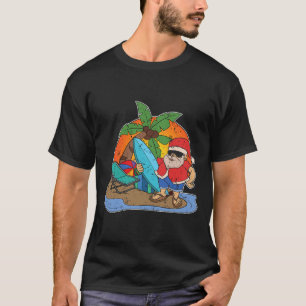 Lustiger Weihnachtsmann-Surfer Hawaiianischer Weih T-Shirt