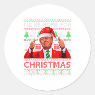 Lustiger Weihnachtsmann Trump Ich werde zu Weihnac Runder Aufkleber