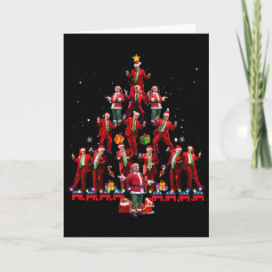 Lustiger Weihnachtsmann Trump Tanz Baum Weihnachte Karte
