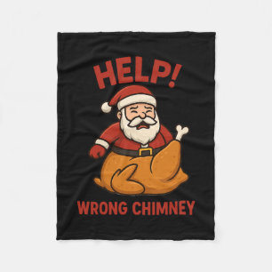 Lustiger Weihnachtsmann Truthahn Hilfe Falscher Sc Fleecedecke