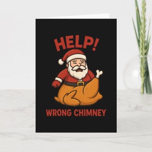 Lustiger Weihnachtsmann Truthahn Hilfe Falscher Sc Karte