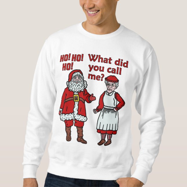 Lustiger Weihnachtsmann u. Frau Christmas Ugly Sweatshirt (Vorderseite)