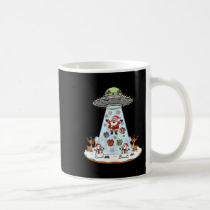 Lustiger Weihnachtsmann-Ufo-Lieferung Glückliches Kaffeetasse