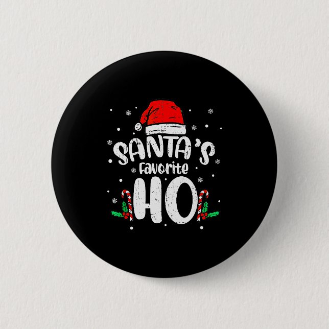 Lustiger Weihnachtsmann Unanständiger Schmutziger  Button (Vorderseite)