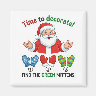 Lustiger Weihnachtsmann verlorener Hut Passspiel M Magnet