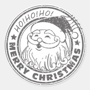 Lustiger Weihnachtsmann Weihnachten Vintage-Aufkle Runder Aufkleber