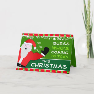 Lustiger Weihnachtsmann zum Mitsingen zu Hause Feiertagskarte