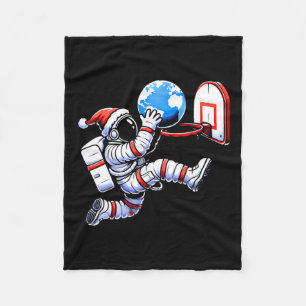 Lustiger Weihnachtsmannhut Astronaut Earth Basketb Fleecedecke