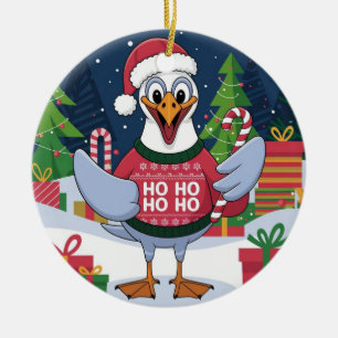 Lustiger Weihnachtsmöwe Chip - Weihnachtsmöwe Keramik Ornament