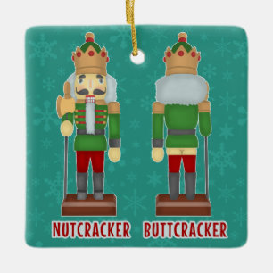 Lustiger Weihnachtsnussknacker Buttcracker Keramikornament