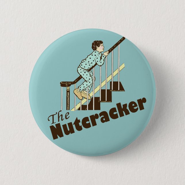 Lustiger Weihnachtsnussknacker Button (Vorderseite)