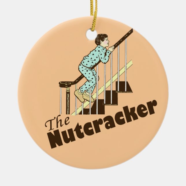 Lustiger Weihnachtsnussknacker Keramikornament (Vorne)