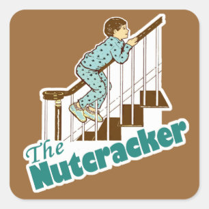 Lustiger Weihnachtsnussknacker Quadratischer Aufkleber