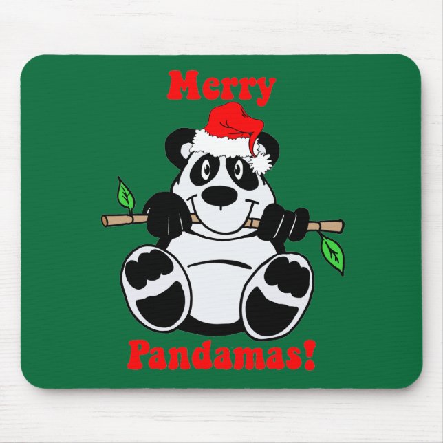 Lustiger Weihnachtspanda-Bär Mousepad (Vorne)