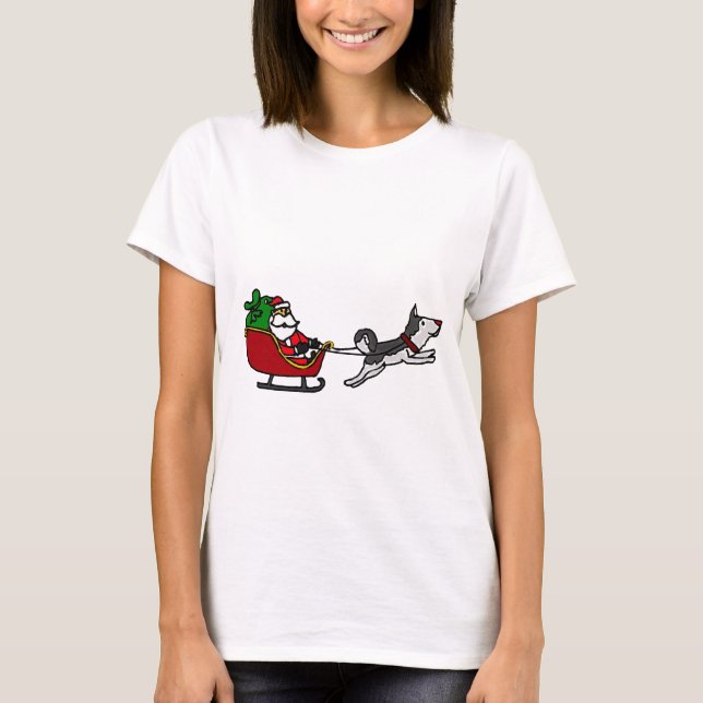 Lustiger WeihnachtsPferdeschlitten mit dem T-Shirt (Vorderseite)