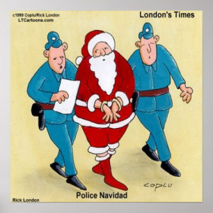Lustiger Weihnachtsposter Police Navidad Poster