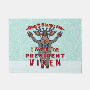 Lustiger Weihnachtspräsident Vixen Reindeer Fußmatte