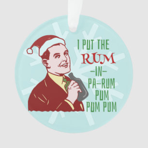 Lustiger WeihnachtsRetro Rum-trinkender Ornament