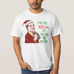 Lustiger WeihnachtsRetro Rum-trinkender T-Shirt
