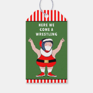 Lustiger Weihnachtsringer Feiertags-Ringkampf Geschenkanhänger