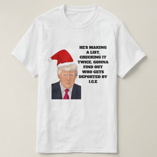 Lustiger WeihnachtsT - Shirt Donald Trump (Design vorne)