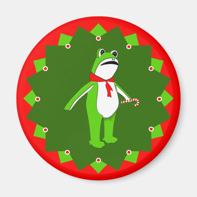 Lustiger Weihnachtsurlaub Frosch Magnet (Vorne)