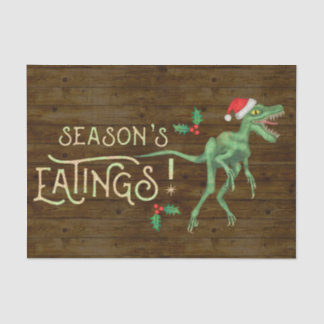 Lustiger Weihnachtsvelociraptor-Dinosaurier Seidenpapier