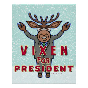 Lustiger Weihnachtsvixen-Präsident Reindeer Poster