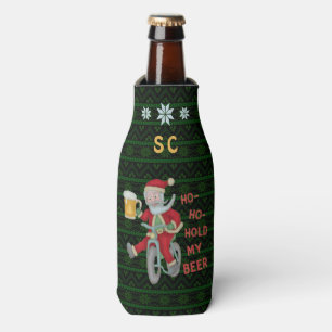 Lustiger Weihnachtsweihnachtsmann-Bier-Spaß mit Flaschenkühler