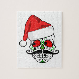 Lustiger Weihnachtszuckerschädel Puzzle