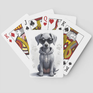 Lustiger Weimaraner Kawaii Hund Spielkarten