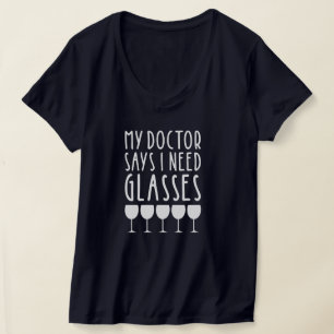 Lustiger Wein-Spruch mit editierbarer Rückseite T-Shirt