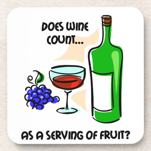 lustiger Weinkonsum Untersetzer (Vorderseite)