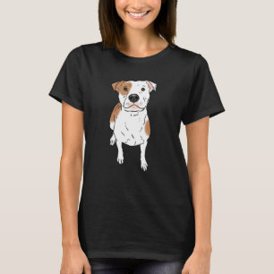 Lustiger weiß gefleckter Pit Bull Hund Weißer Pitt T-Shirt