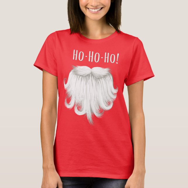 Lustiger weißer lachender Bart Weihnachtsmanns "Ho T-Shirt (Vorderseite)