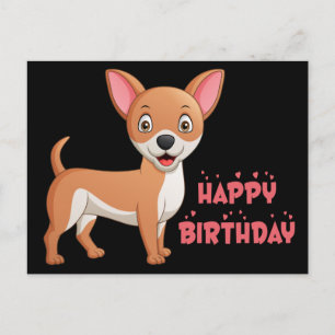 Lustiger Welpe Hund Cartoon Süße Chihuahua Geburts Postkarte