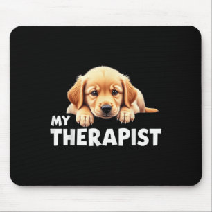 Lustiger Welpe Mein Therapeut Golden Retriever Hun Mousepad