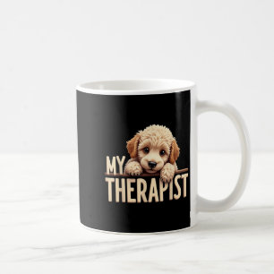 Lustiger Welpe Mein Therapeut Pudel Hund  Kaffeetasse