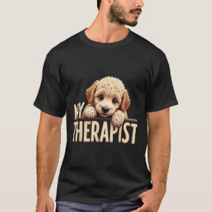 Lustiger Welpe Mein Therapeuten Pudel Hund T-Shirt